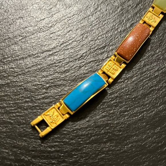 Gemstone Magnetic Chinese Characters Bracelet Marked 316L S.Steel - Picture 3 of 13